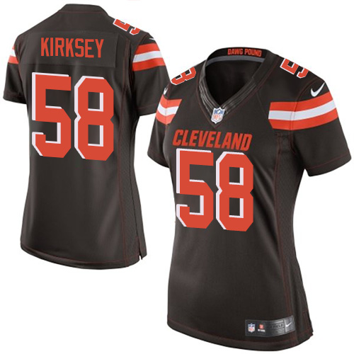 Women's Elite Chris Kirksey Nike Jersey Brown Home - #58 NFL Cleveland Browns